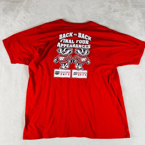 Wisconsin Badgers Shirt Men‎ 2XL Adidas Final Four Short Sleeve Basketball NCAA - Picture 6 of 9